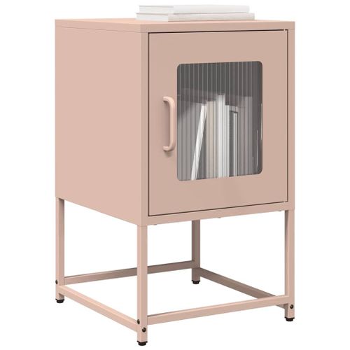 Vidaxl Table De Chevet Rose 36x39x60,5 Cm Acier Laminé À Froid