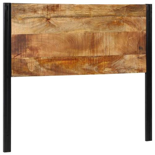 Vidaxl Tête De Lit 120 Cm Bois Massif Manguier Et Fer