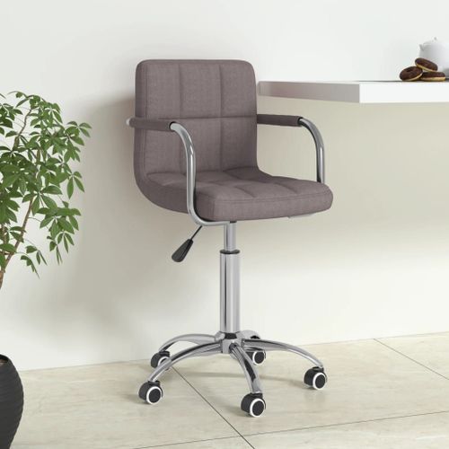 Vidaxl Chaise Pivotante De Bureau Taupe Tissu