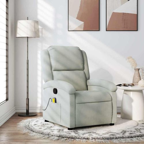 Vidaxl Fauteuil De Massage Inclinable Gris Clair Velours