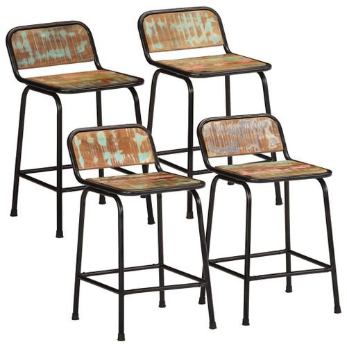 Vidaxl Tabourets De Bar Lot De 4 46x35,5x70cm Bois Massif Récupération