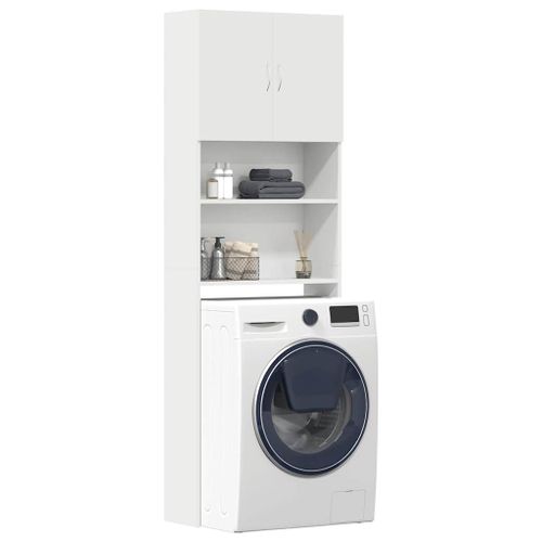 vidaXL Meuble de machine à laver blanc bois d'ingénierie