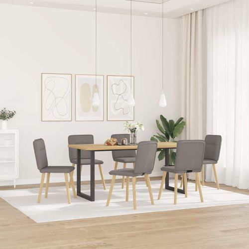 Vidaxl Chaises À Manger Lot De 6 Taupe Tissu