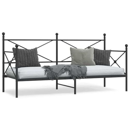 Vidaxl Lit De Repos Sans Matelas Noir 90x190 Cm Acier