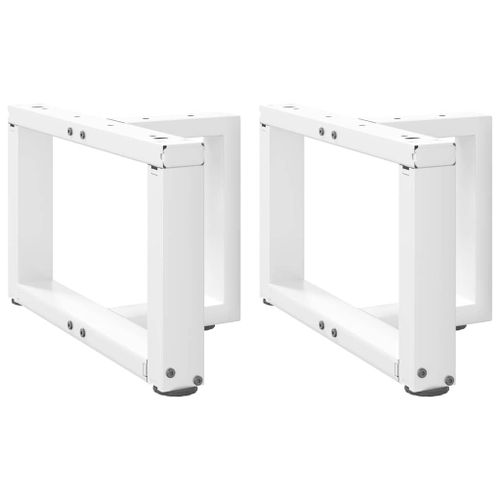 Vidaxl Pieds De Table Basse En Forme De T 2 Pcs Blanc 40x25x(30-31) Cm