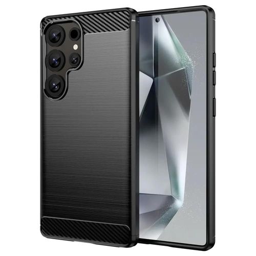 Coque Pour Samsung Galaxy S25 Ultra 5g - Housse Etui Silicone Gel Carbone + Film Ecran - Noir