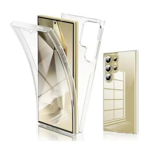Coque Pour Samsung Galaxy S25 Ultra 5g - Housse Etui Silicone Gel 360 Integrale + Verre Trempe - Transparent