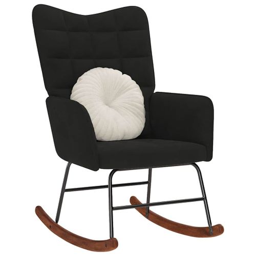 Vidaxl Chaise À Bascule Noir Velours
