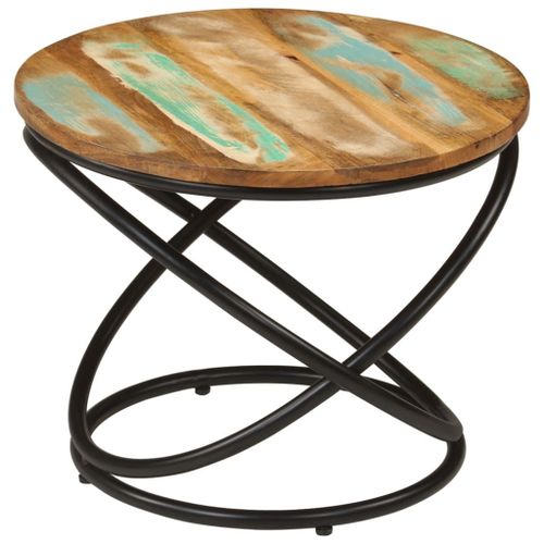 Vidaxl Table Basse Ø50x40 Cm Bois De Récupération Massif Et Acier