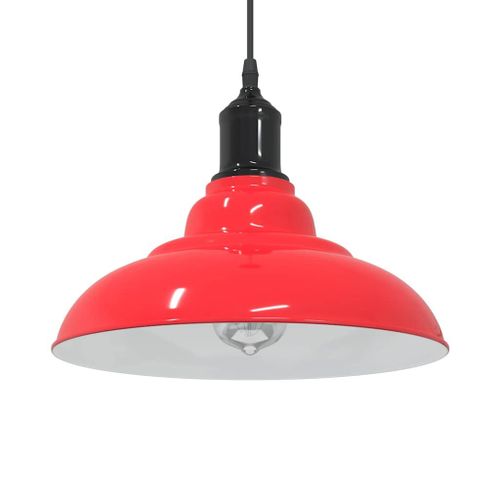 Vidaxl Lampe Suspendue Réglable Hauteur E27 Rouge Brillant Ø31cm Métal