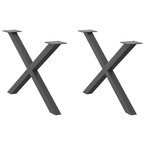 Vidaxl Pieds De Table Basse Forme De X 2 Pcs Anthracite 70x(42-43) Cm