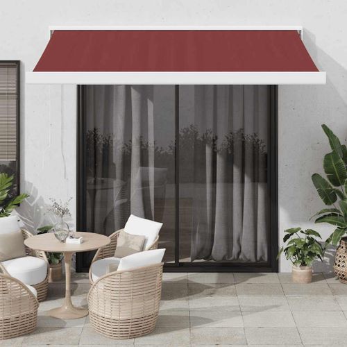 Vidaxl Auvent Rétractable Automatique Bordeaux 350x250 Cm