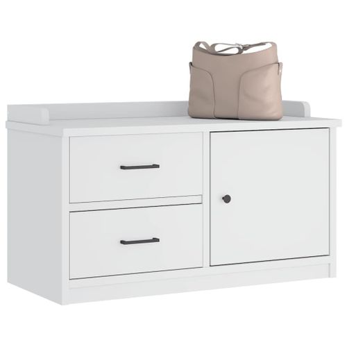 Vidaxl Banc De Couloir Sandnes Blanc 87x40x50 Cm Bois De Pin Massif