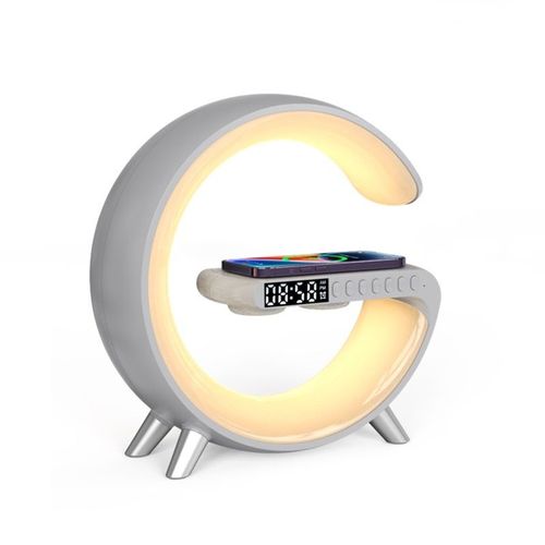 Réveil Chargeur Rapide Induction Support De Charge Samsung iPhone Appareil Multifonction veilleuse Haut Parleur Bluetooth TF RGB