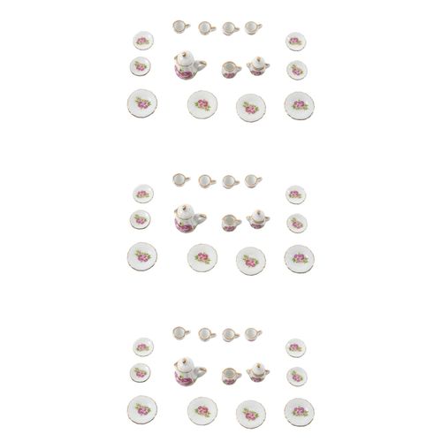 45 Pieces De The En Porcelaine De Miniature De Aliments Chinois De Tasse De Plats De Rose