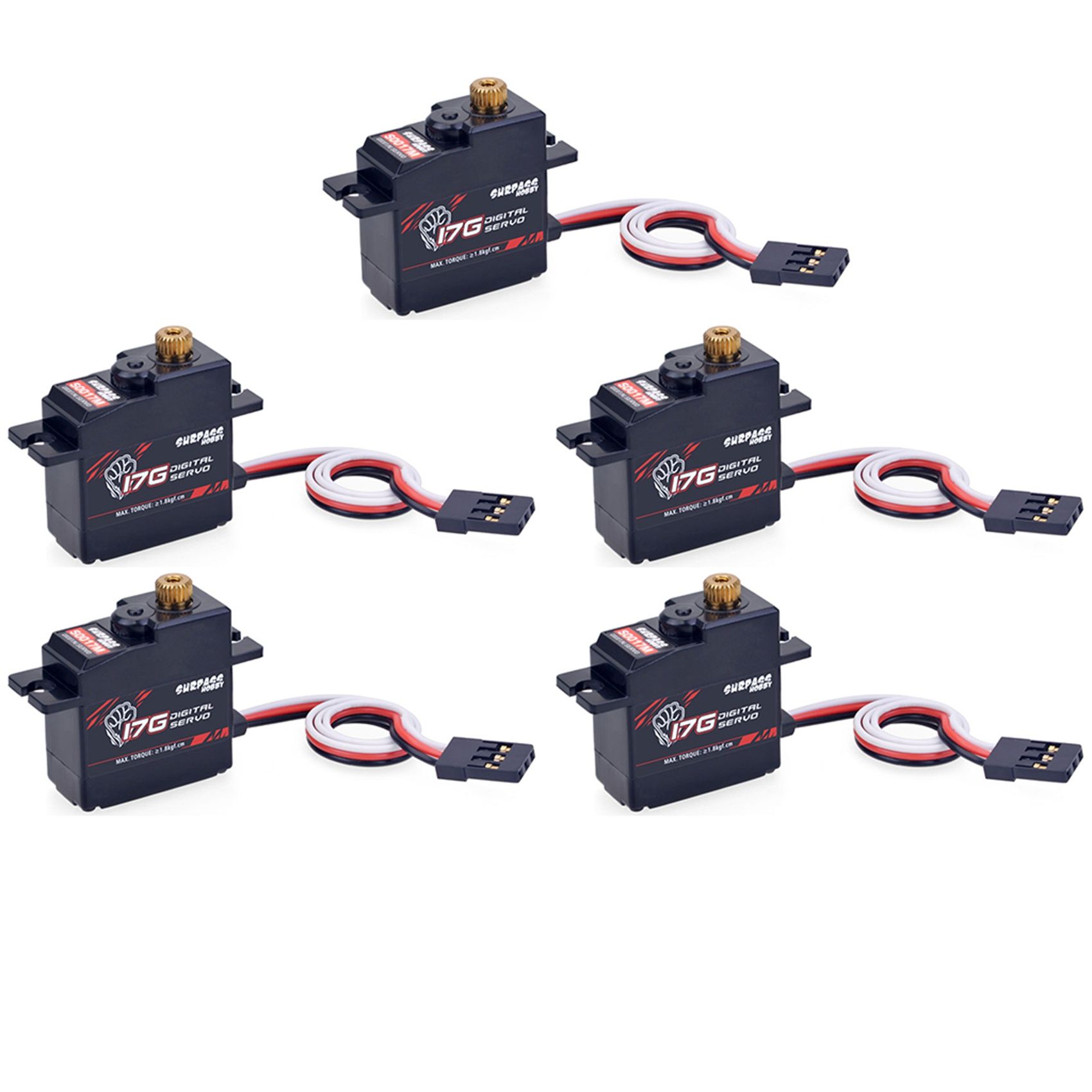 5x S0017m 17g Engrenage En MTal 1.8kg Servo NumRique Pou...