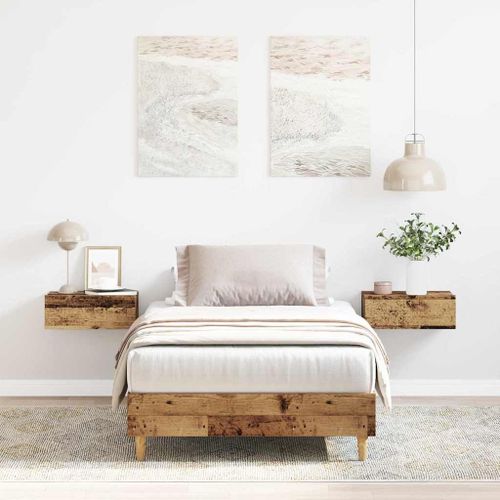 Vidaxl Cadre De Lit Sans Matelas Vieux Bois 100x200 Cm Bois Ingénierie