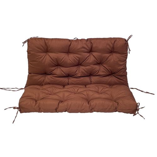 Épais Intérieur Extérieur Patio Chaise Longue Coussin,Coussin Haut Dossier Pour De Banc De Jardin, 100x100x10cm, Marron Foncé, 1 Pièce