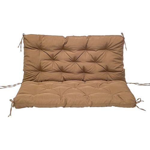Épais Intérieur Extérieur Patio Chaise Longue Coussin,Coussin Haut Dossier Pour De Banc De Jardin, 100x100x10cm, Marron Clair, 1 Pièce