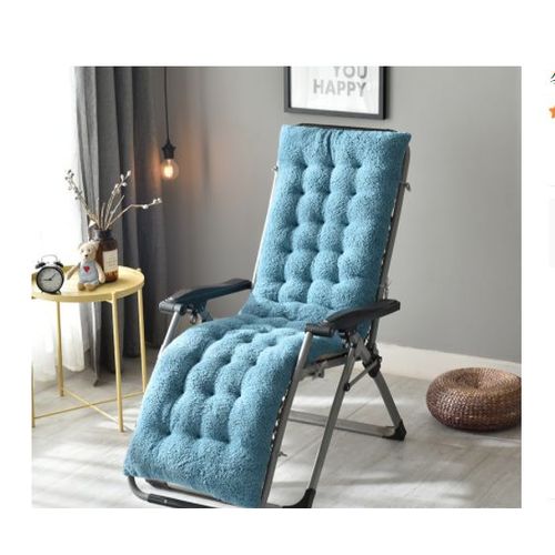 Épaissir Les Coussins De Chaise Inclinable À Bascule En Peluche,Coussins De Siège Coussin De Sol De Couleur Unie D'hiver Avec Attaches Pour Bureau Extérieur Orthopédique Coccyx Douleur Au Do.160*50*12cm,Bleu Canard, 1 Pièce