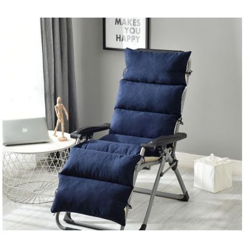Automne Et Hiver Chaise En Osier Lavable/Coussin Inclinable Se Pliant Siège Siamois À Bascule Chaise/Coussin Dossier Un Coussin Universel Chaud A+ (Color : Bleu Marine, Size :125cmx50cmx12cm,1 Pièce)