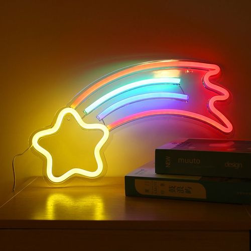 Panneau Lumineux Arc-En-Ciel Néon - Veilleuse Led Arc-En-Ciel - Décoration Pour Enfant, Mur, Fête D'anniversaire, Noël, Décoration De Mariage