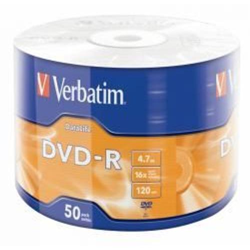 Verbatim 43791 DVD vierge 4,7 Go DVD-R 50 pièces (DVD-R 4.7 GB 16X WRAPPED 50X - DATA LIVE EXTRA PROTECTION)