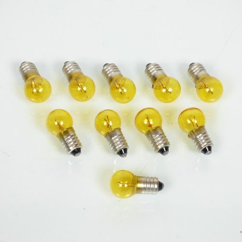 10 Ampoule Jaune 12v 6w À Visser Culot E10 Lampe À Vis Pour Mobylette Moto Cyclo