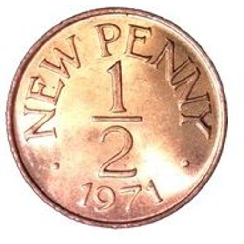 Pièce 1/2 Penny Guernesey Elizabeth Il - 1971