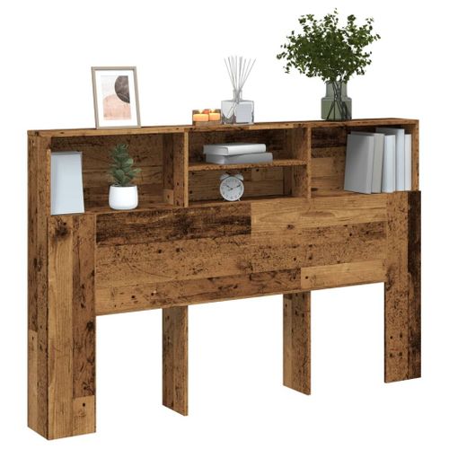 Vidaxl Armoire De Tête De Lit Vieux Bois 160x19x103,5 Cm