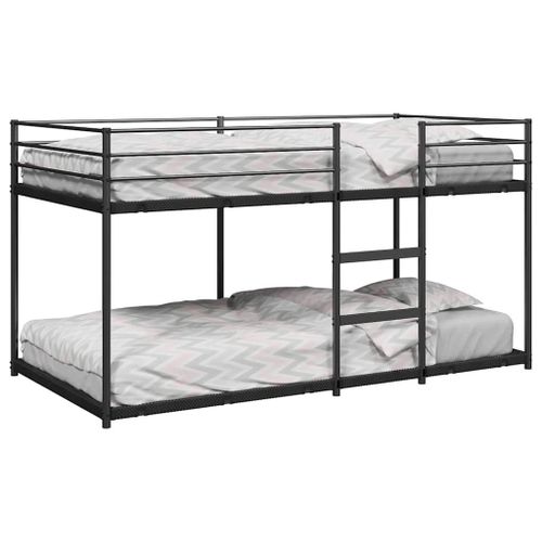 Vidaxl Lit Superposé Sans Matelas Noir 107x203 Cm Acier