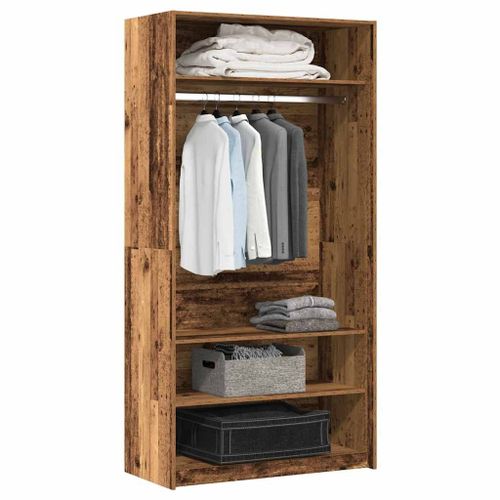 Vidaxl Garde-Robe Vieux Bois 100x50x200 Cm Bois D'ingénierie