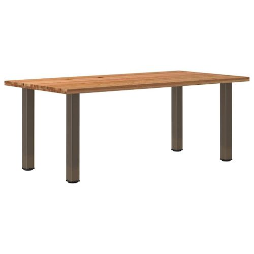 Vidaxl Table À Manger Marron Clair Bois De Chêne Massif Rectangulaire
