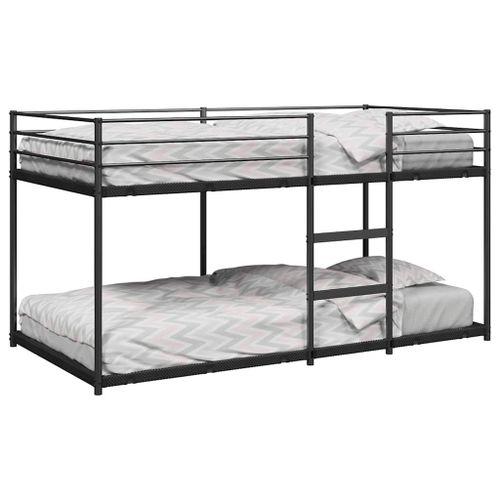 Vidaxl Lit Superposé Sans Matelas Noir 90x200 Cm Acier