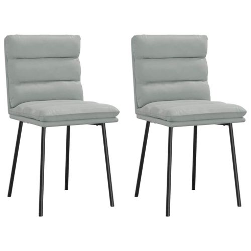 Vidaxl Chaises À Manger Lot De 2 Gris Clair Velours