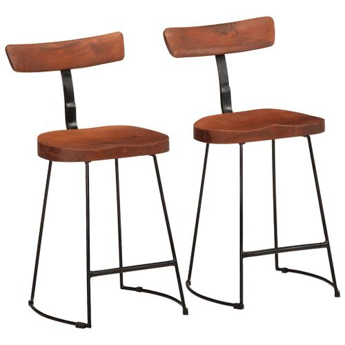 Vidaxl Tabourets De Bar Lot De 2 49x43x79 Cm Bois De Manguier Massif