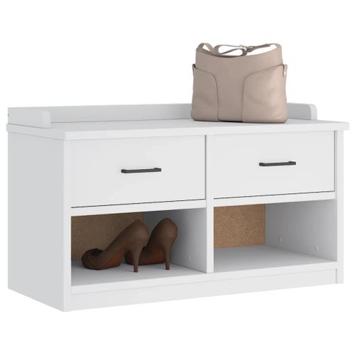 Vidaxl Banc De Couloir Sandnes Blanc 87x40x50 Cm Bois De Pin Massif