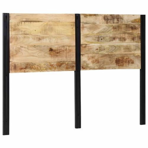 Vidaxl Tête De Lit 140 Cm Bois Massif Manguier Et Fer