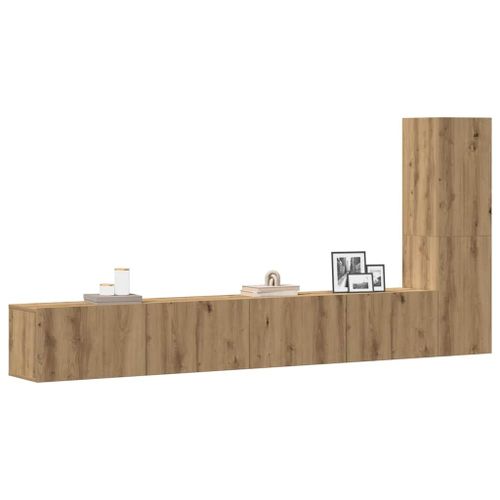 Vidaxl Ensemble De Meuble Tv Mural 3 Pcs Chêne Artisanal