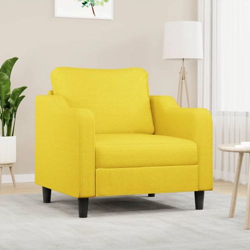 Vidaxl Fauteuil Jaune Clair 60 Cm Tissu