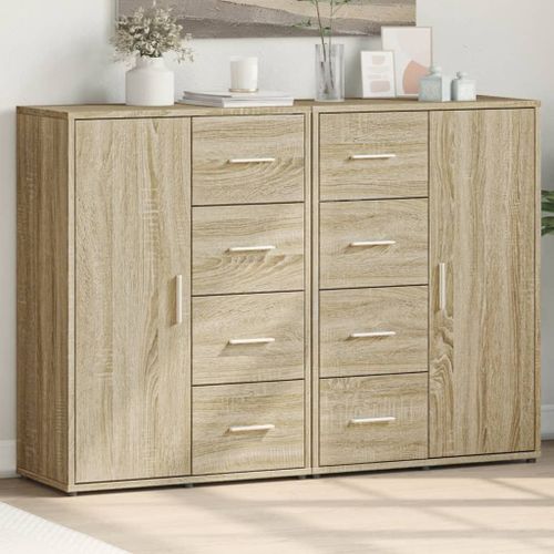 Vidaxl Buffets 2 Pcs Chêne Sonoma 60x31x84 Cm Bois D'ingénierie