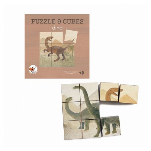 Puzzle Cube Dinosaure En Bois