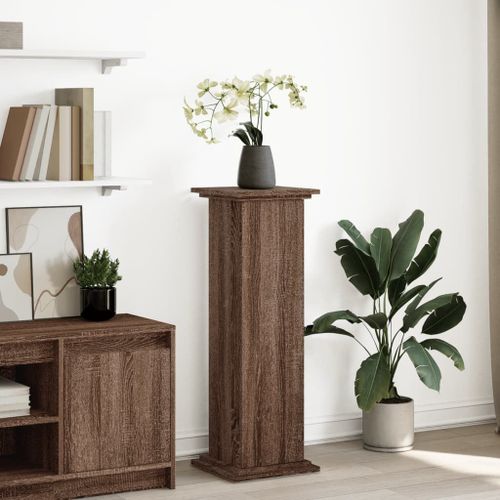 Vidaxl Piédestal Avec Rangement Chêne Marron Bois D'ingénierie
