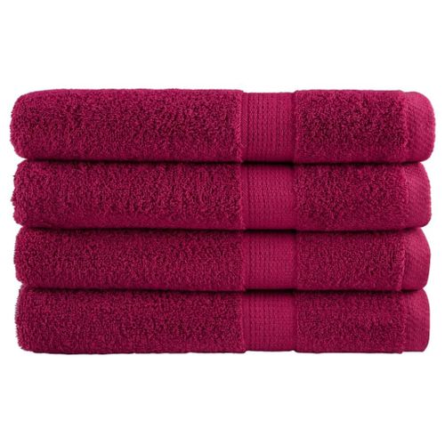 vidaXL Serviettes de sauna de qualité supérieure SOLUND 4 pcs bordeaux