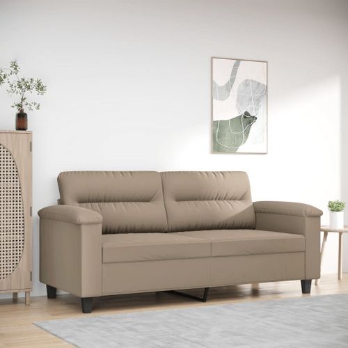 Vidaxl Canapé À 2 Places Taupe 140 Cm Tissu Microfibre