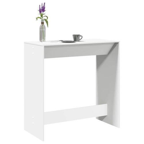Vidaxl Table De Bar Blanc 102x50x103,5 Cm Bois D'ingénierie