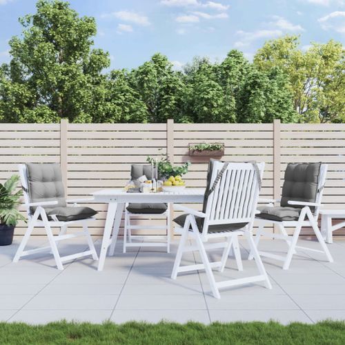 Vidaxl Coussins De Chaise À Dossier Bas Lot De 4 Gris Tissu Oxford