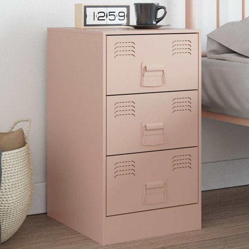 Vidaxl Table De Chevet Rose 34,5x39x62 Cm Acier