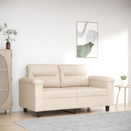 Vidaxl Canapé À 2 Places Beige 120 Cm Tissu Microfibre