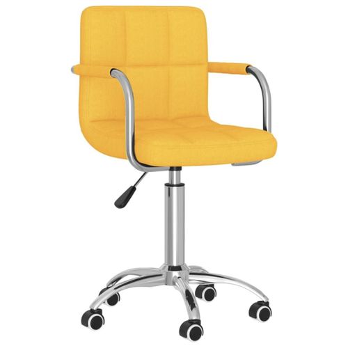 Vidaxl Chaise Pivotante De Salle À Manger Jaune Moutarde Tissu